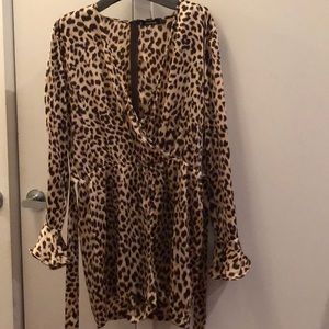 leopard print wrap playsuit